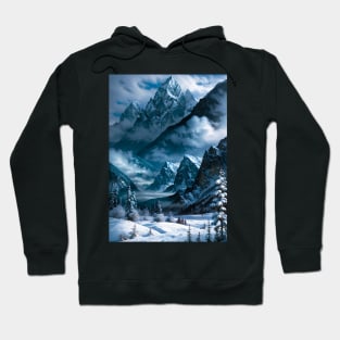 Gorgeous Mountains Towering Over a Winter Scene Hoodie